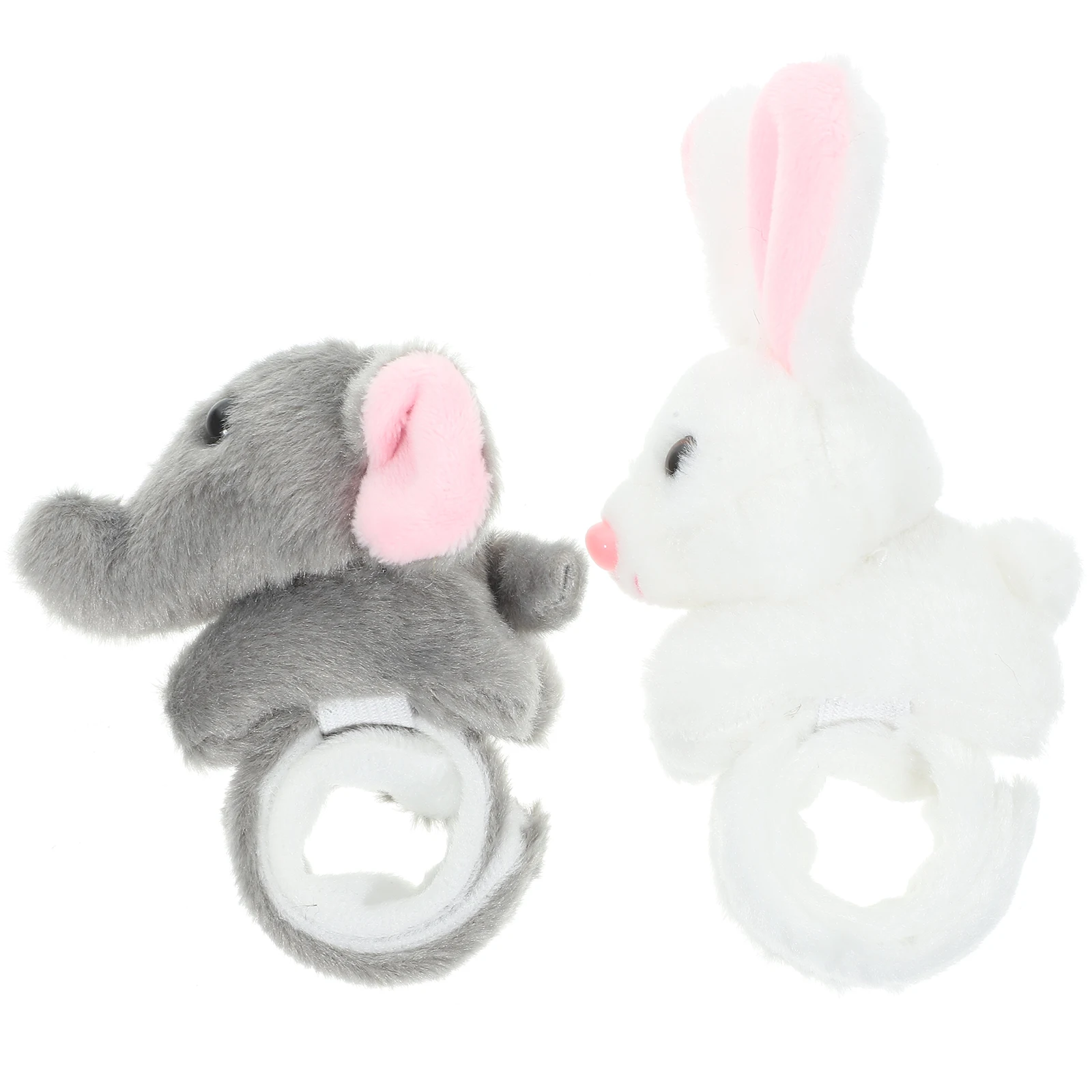 

2 Pcs Simulated Animal Bracelet Stuffed Bracelets for Kids Party Favor Slap Bands Animals Huggers Wristband