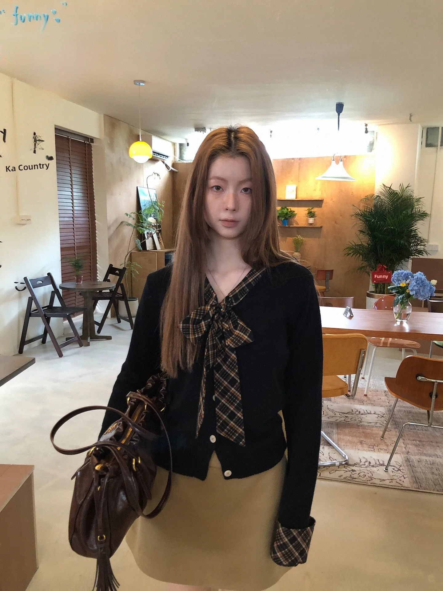 

Bla Long Sve Knitted Cardigan Women's Sle Early Autumn Aosphere Top Navy Collar Sweater Coat Korean Sle Commute Si...