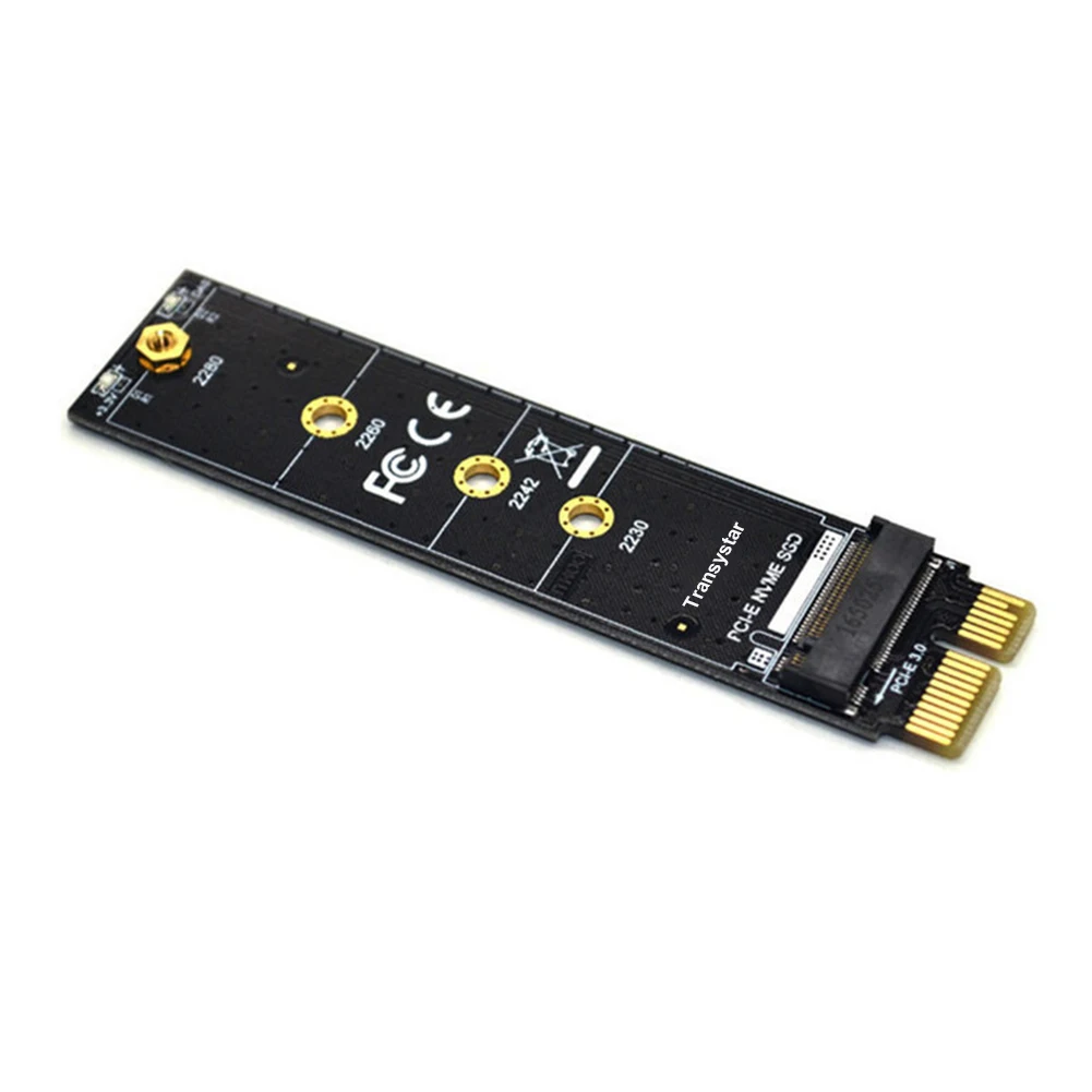 PCIE to M2 Adapter NVMe SSD M2 PCIE X1 Raiser PCI-E PCI Express M Key Connector Supports 2230 2242 2260 2280 M.2 SSD Full Speed