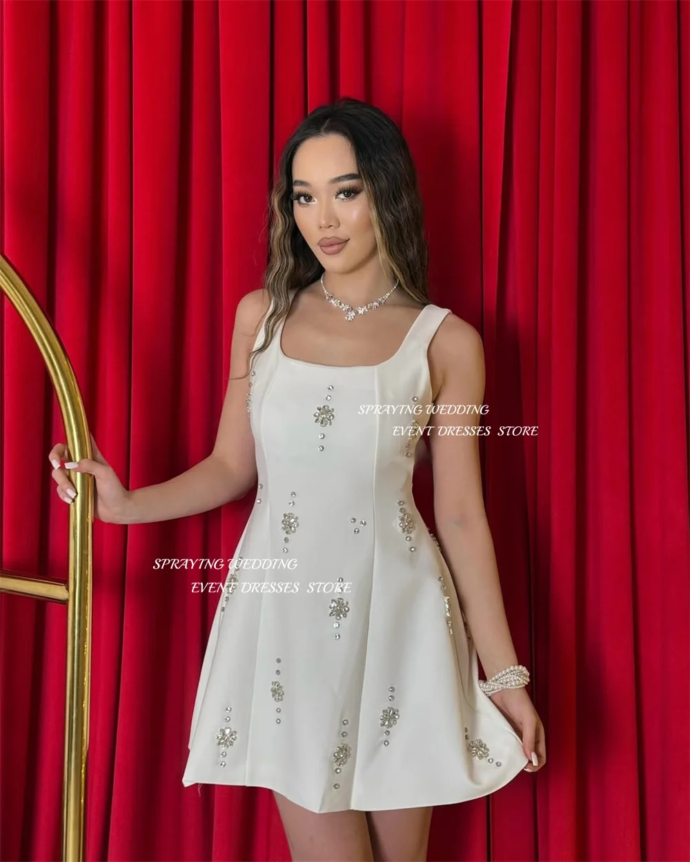 فستان كوكتيل صغير من الساتان الوردي الوردي بدون أكتاف فستان حفلة موسيقية على شكل حرف A فستان قصير للمناسبات فستان حفلة عيد الميلاد حسب الطلب