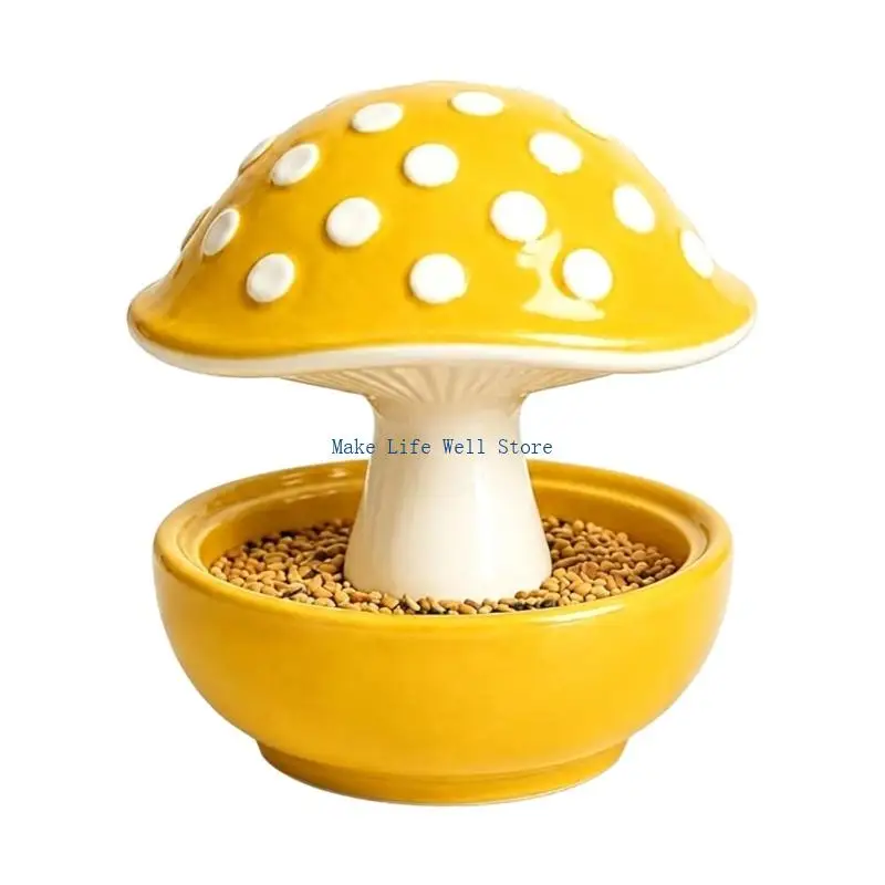 Single Unit Mushroom Feeder Bowl for Pet Bird Owners and Indoor Cages