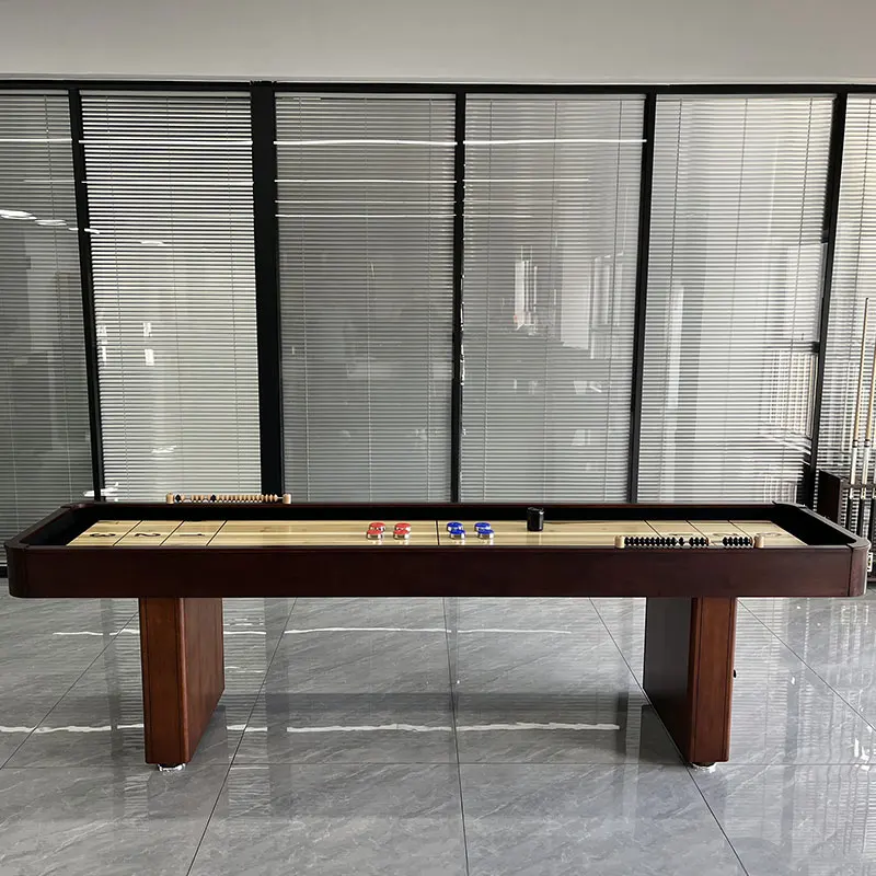 

Стол для шаффлборда из массива дерева, 9 футов, для корпоративных мероприятий или семейной игровой комнаты, популярная игра в шаффлборд, TS-0907