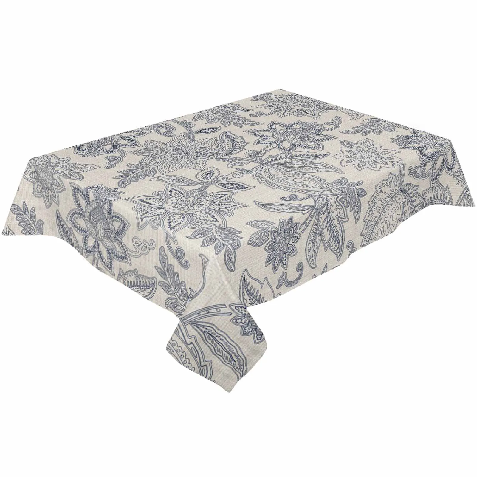 

Vintage Floral Texture Tablecloth Holiday Dining Table Decor Table Cover Rectangular Wedding Decoration Tablecloth