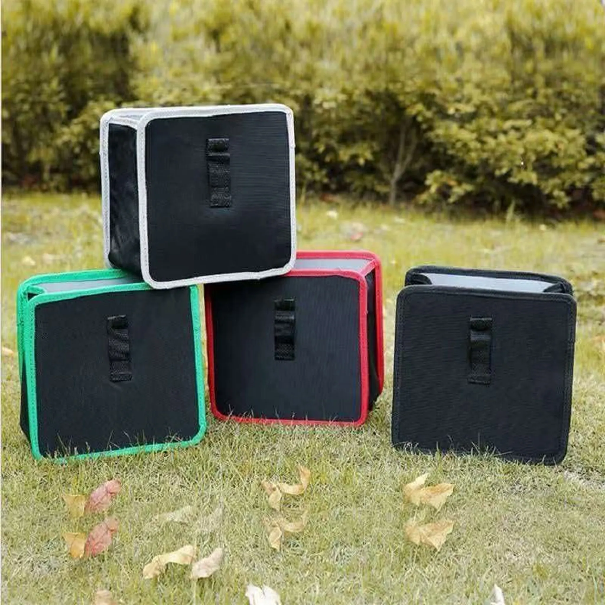 Universal Foldable Hanging Car Trash Can Waterproof Leakproof Oxford Cloth Garbage Bin Fixed Buckle Auto Seat Storage Organizer