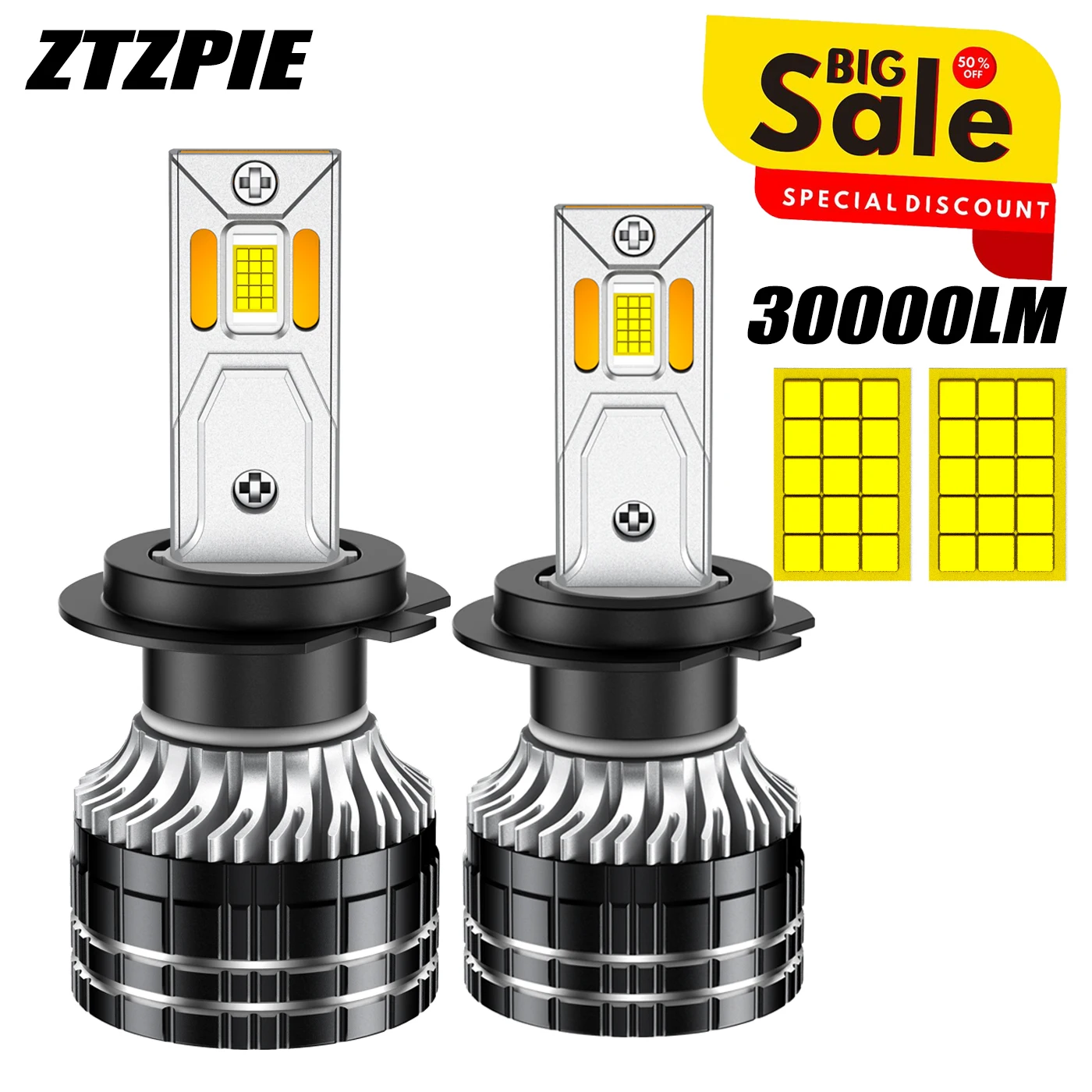 

ZTZPIE, автомобильная лампа для передних фар, лампа для передних фар, освещение для авто, H4, H1, H11, HB3, HB4, 9005, 9006, 6000K, лампа для автомобиля с повышенной мощностью 300 Вт
