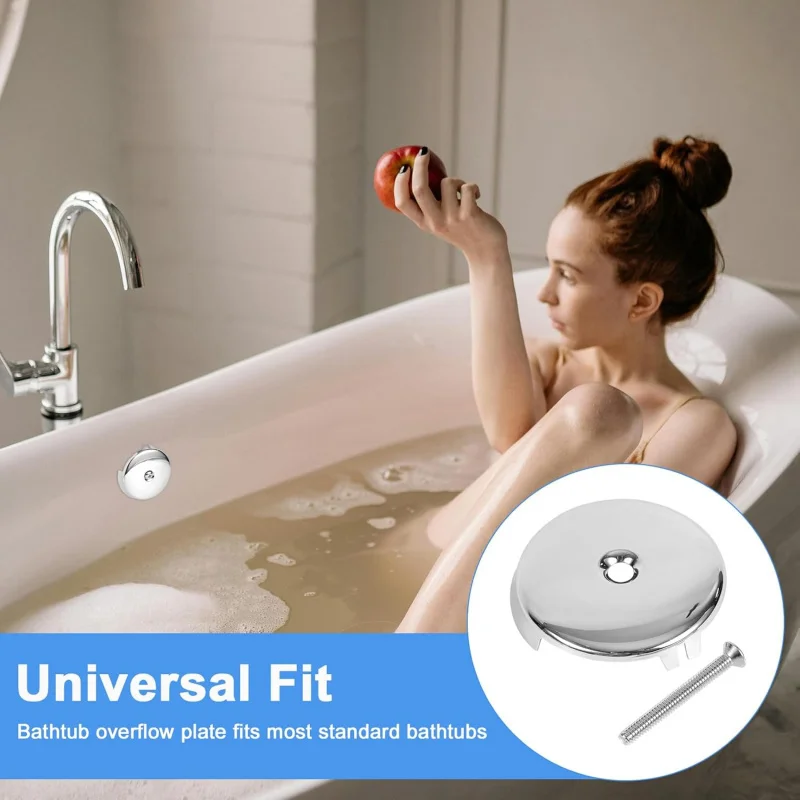 3-1/8 غطاء تصريف من الفولاذ المقاوم للصدأ بفتحة واحدة مع برغي، غطاء تصريف حوض الاستحمام، لوحة تصريف الحمام، كوف تصريف حوض الاستحمام العالمي (فضي) #6