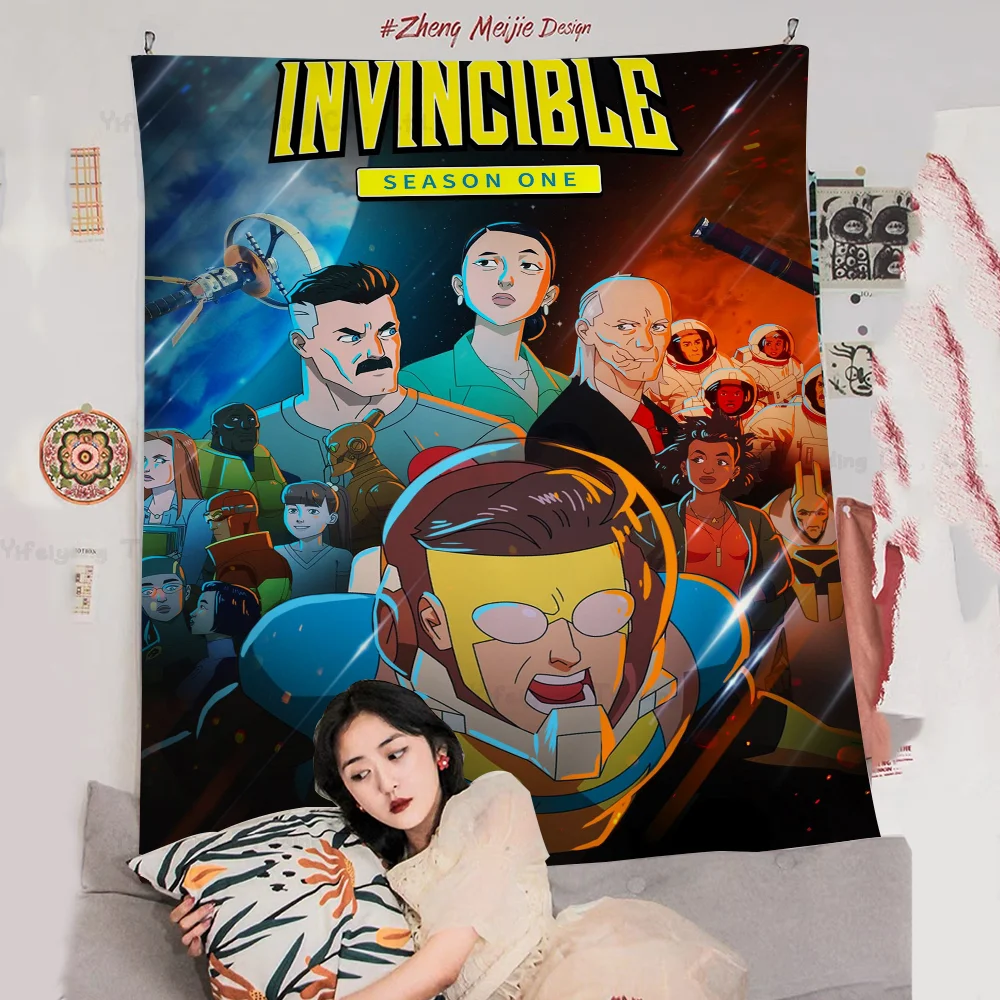 I-Invincible Cartoon Hippie Wall Hanging Tapestries For Living Room Home Dorm Decor Kawaii Room Decor