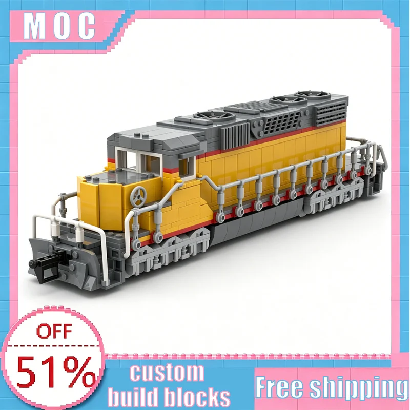 

1051 PCS MOC Union Pacific Diesel-Electric Freight Train Locomotive Model Building Blocks Educational Assembly Toy Display Gifts
