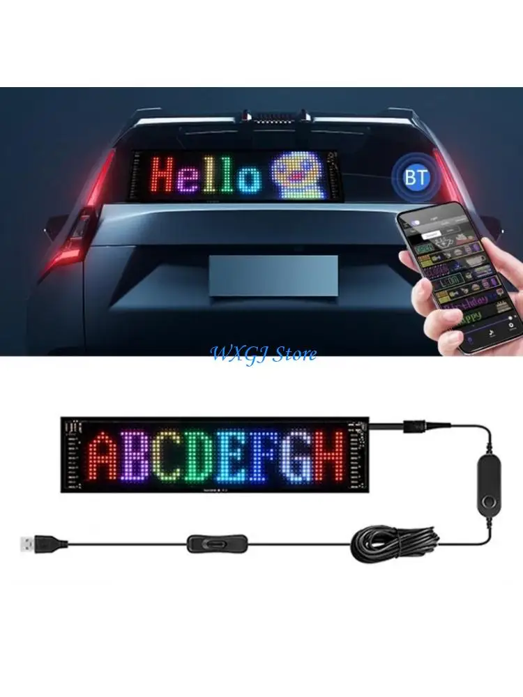

37JE Scrolling Bright Advertising LED Signs Flexible USB 5V LED Pixel Panel Car Sign