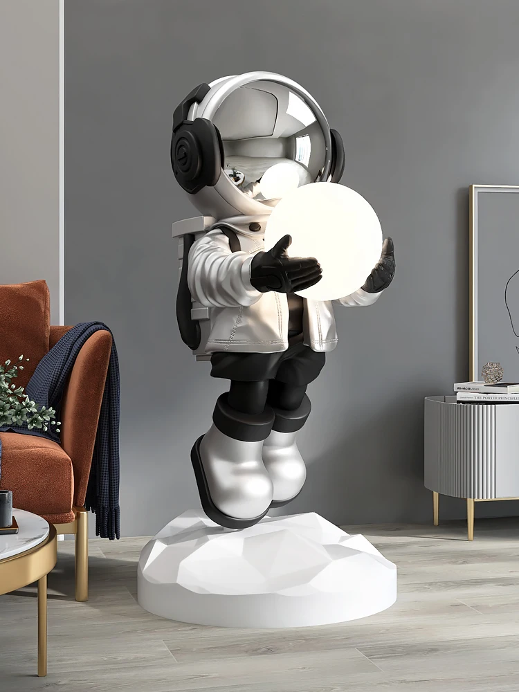 Cute floor lamp Home Decor Art Statue Resin Crafts Fashion Astronaut light Creative Indoor Decoration living room standing lamp