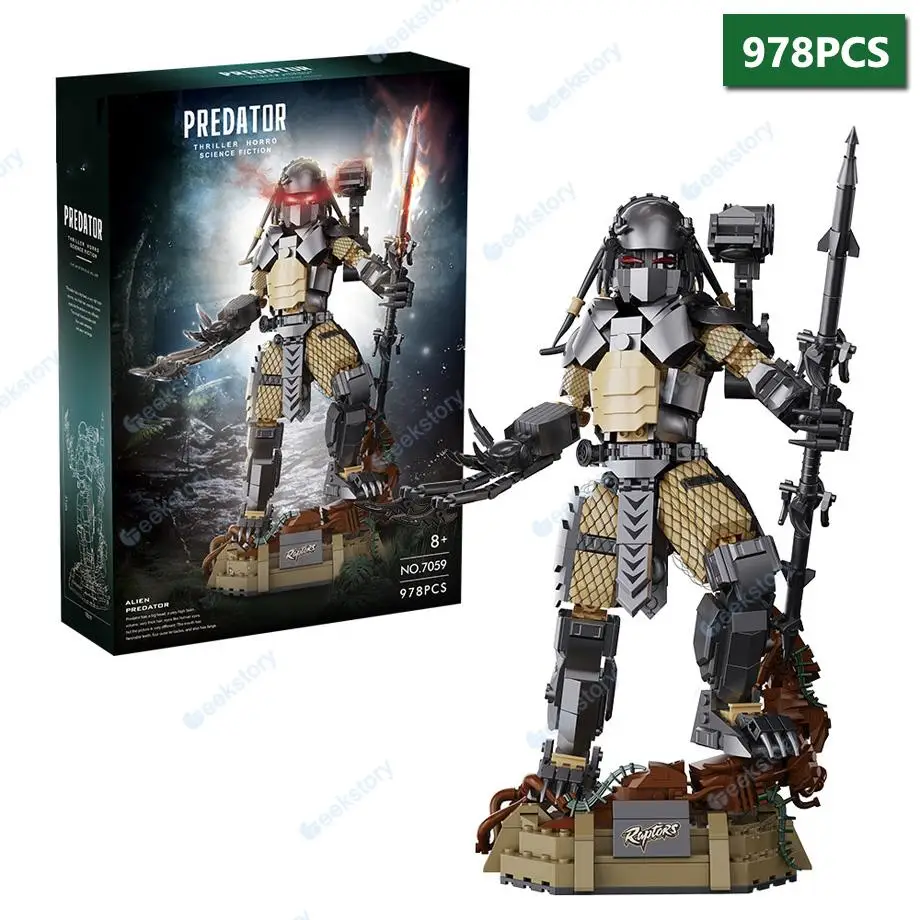 Creative 978PCS Alien Warrior Model Building Blocks Set Educational Assembled Ornament Joint Mobility DIY Toy Monster MOC Bricks