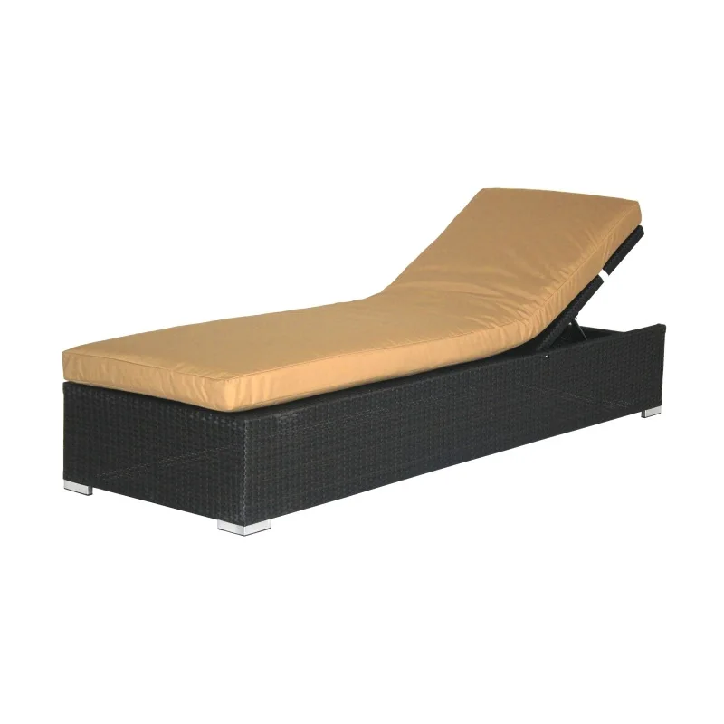 

Outdoor high end hotel recliner fashionable outdoor drain quick drying cotton beach chair rattan art leisure