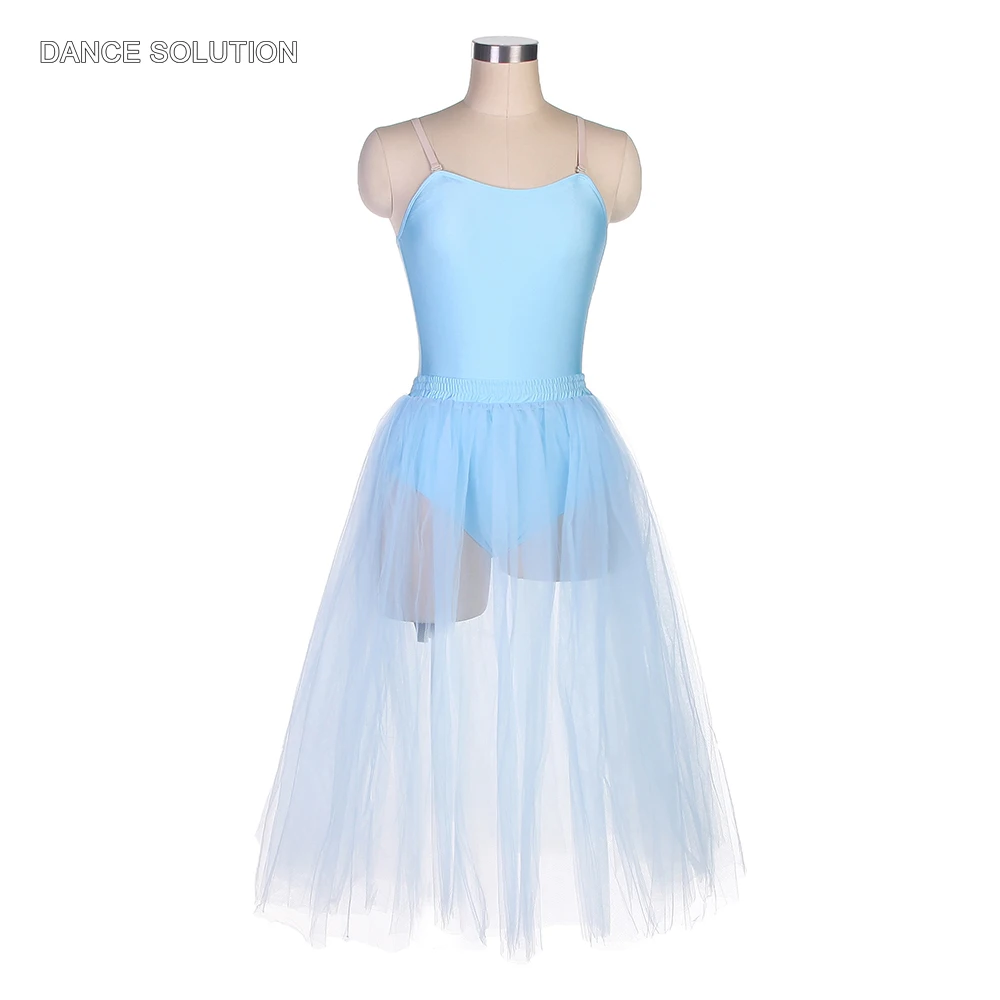 Sky Blue Low Back Ballet Romantic Tulle Dress Professional Ballet Tutu Costumes for Women Stage Performance Dancewear 15553