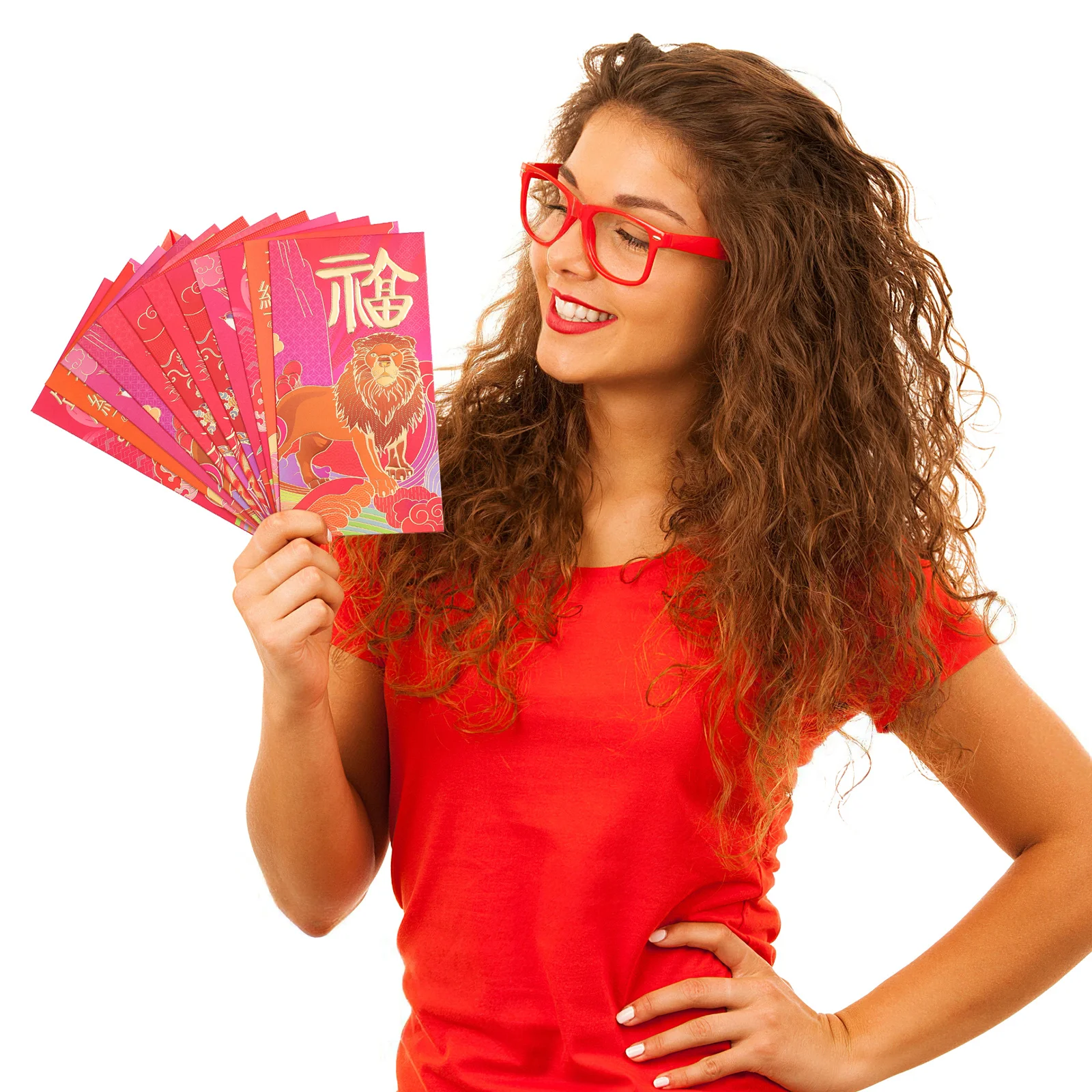 

12 шт. креативных красных конвертов в китайском стиле, прочные бумажные пакеты для денег на Новый год 2024, Праздник весны, денежные пакеты для удачи