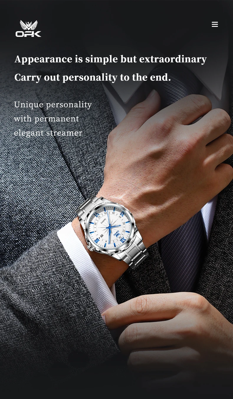 OPK 6003 Original Herrenuhren 3Bar Wasserdicht Leuchtende Herrenuhr Elegante Modische Geschäfts-Armbanduhren für Männer – Detail 3
