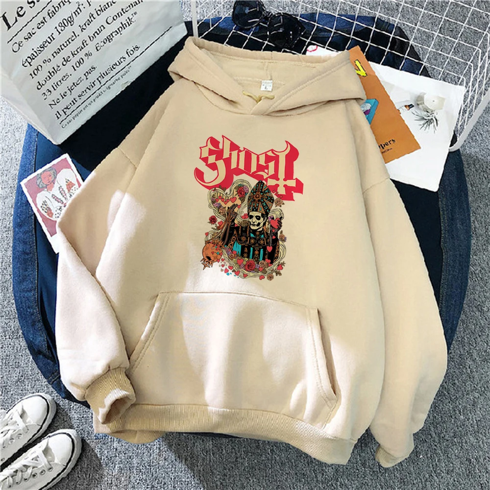 Ghost Band hoodies women sweat y2k Winter Fleece vintage clothing female 90s pulls