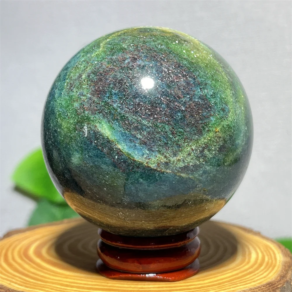 

Crystal Ruby With Sapphire BlueGem Stone Quartz Sphere Ball Natural Energy Gemstone Decoration Mineral Precious +Stand