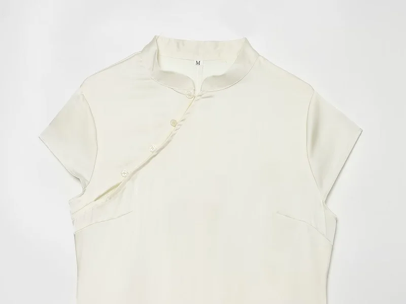 MUJER 2026 Satin-Tanktops für Damen Kurzarm Sommer Damen-Oberteile Streetwear Urlaubstop Damen Vintage-Knopfoberteil – Detail 8