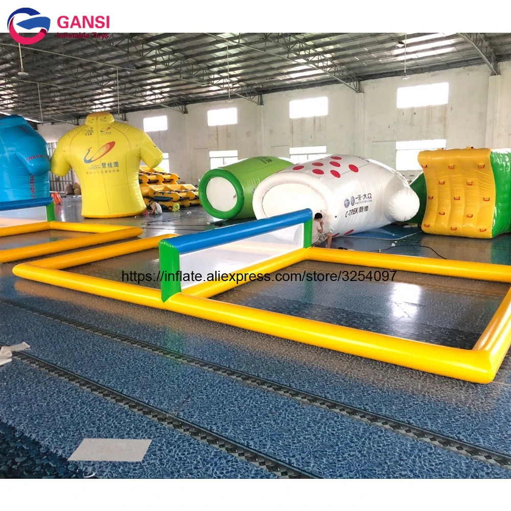 

Commercial Outdoor Floating Inflatable Volleyball Field With Net Float Water Beach Volleyball Court