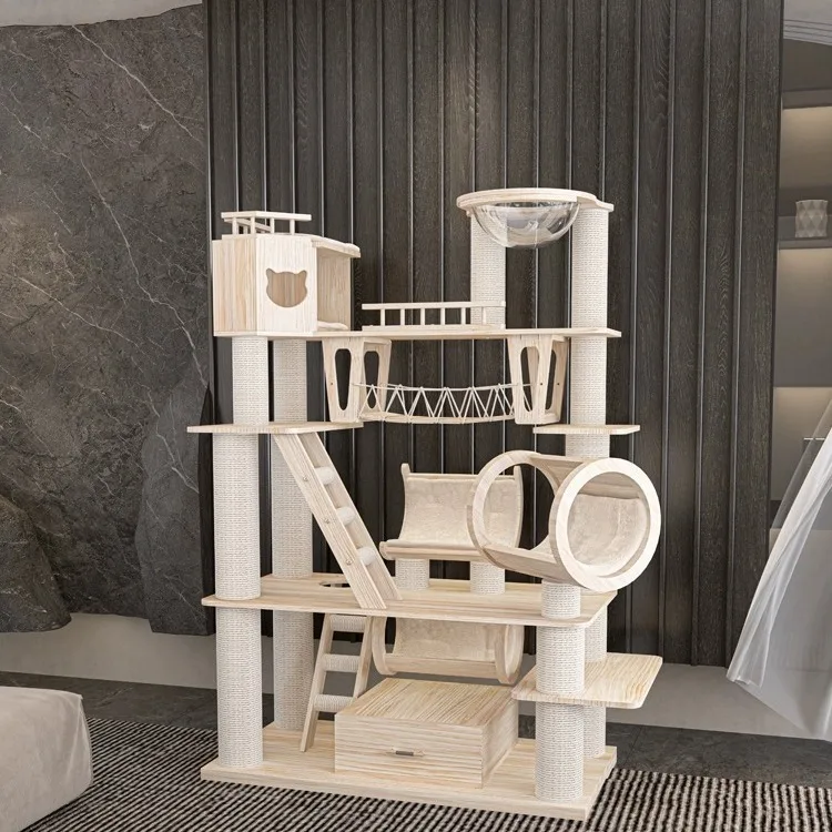 Honeypot cat, cat tree integration, luxury super large imported solid wood cat toys