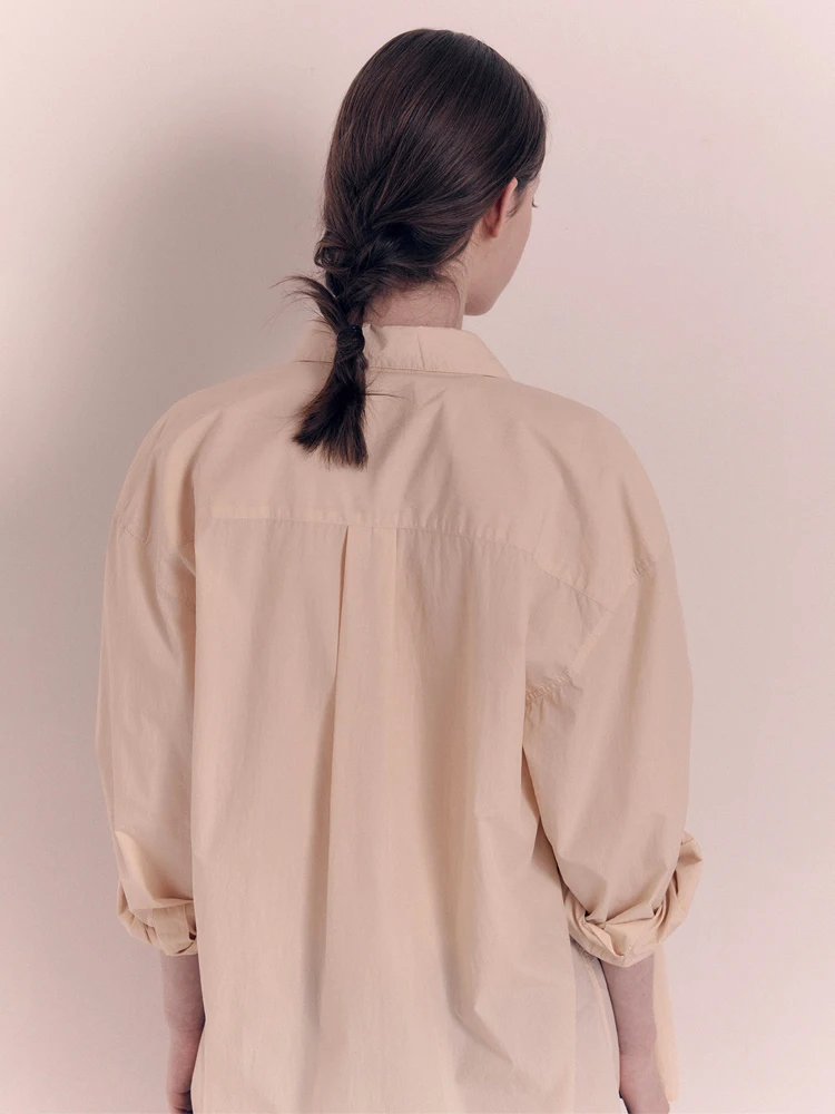 Vestibilità ampia Colletto alto lungo Sve Casual irt Donna Coreana Sle Estate New Faion Miscela di cotone artificiale Bottoni