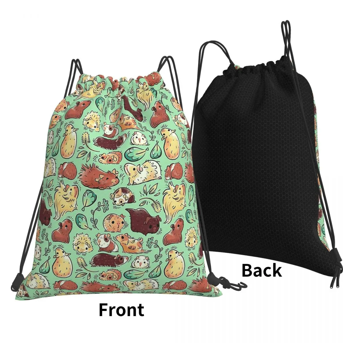 Guinea Pig Huddle Backpacks Portable Drawstring Bundle Pocket Sports Bag Book Bags for Travel School