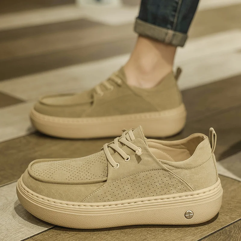 

Летние новые легкие повседневные туфли с толстой подошвой, дышащие, на резиновой подошве, легко надеваемые, без шнурков, из натуральной кожи, для ленивых.