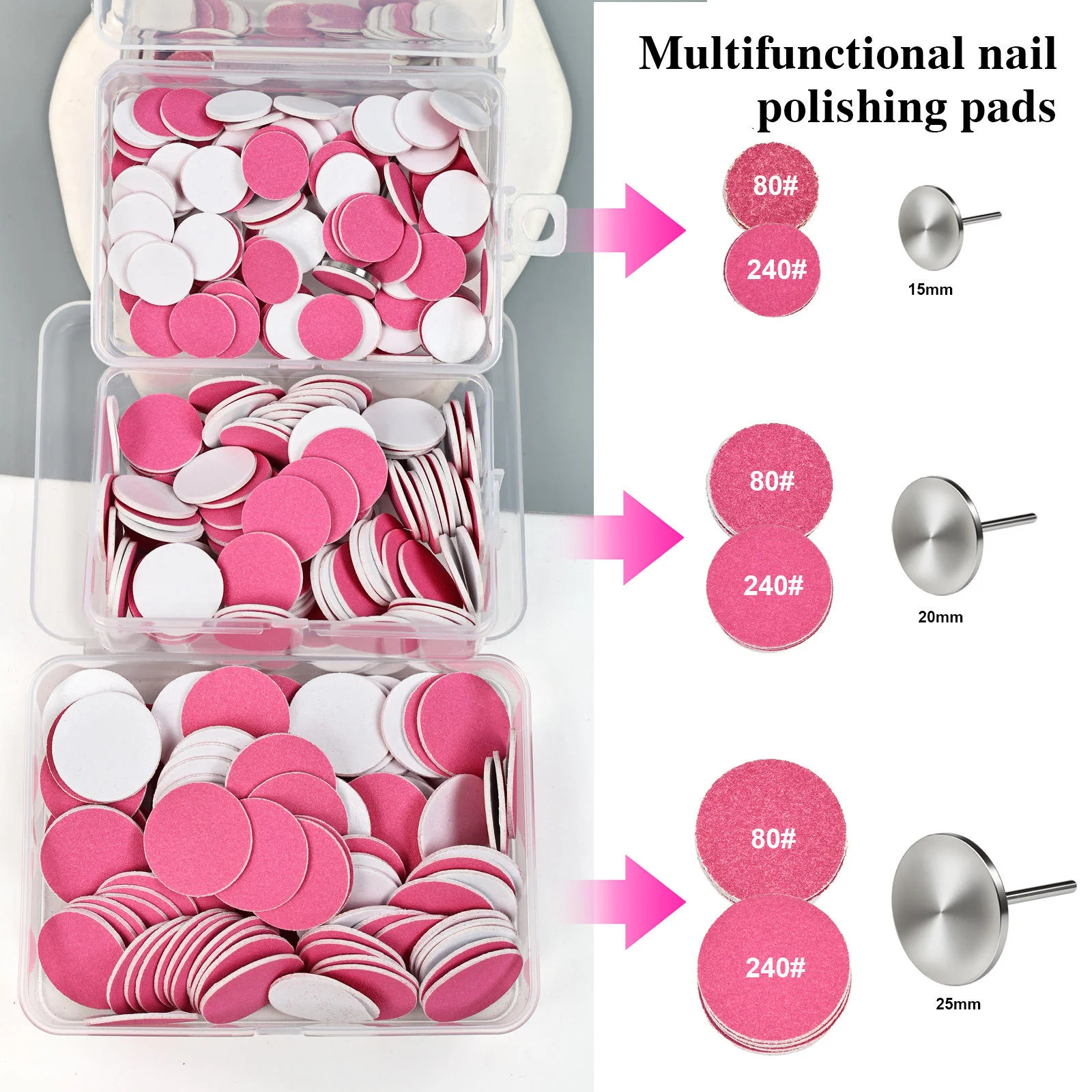 100-delige multi-vormige nagelvijlschijfset: diverse UFO-, Russische, vormgevende en pedicurepads voor snelle en efficiënte nagelverzorging
