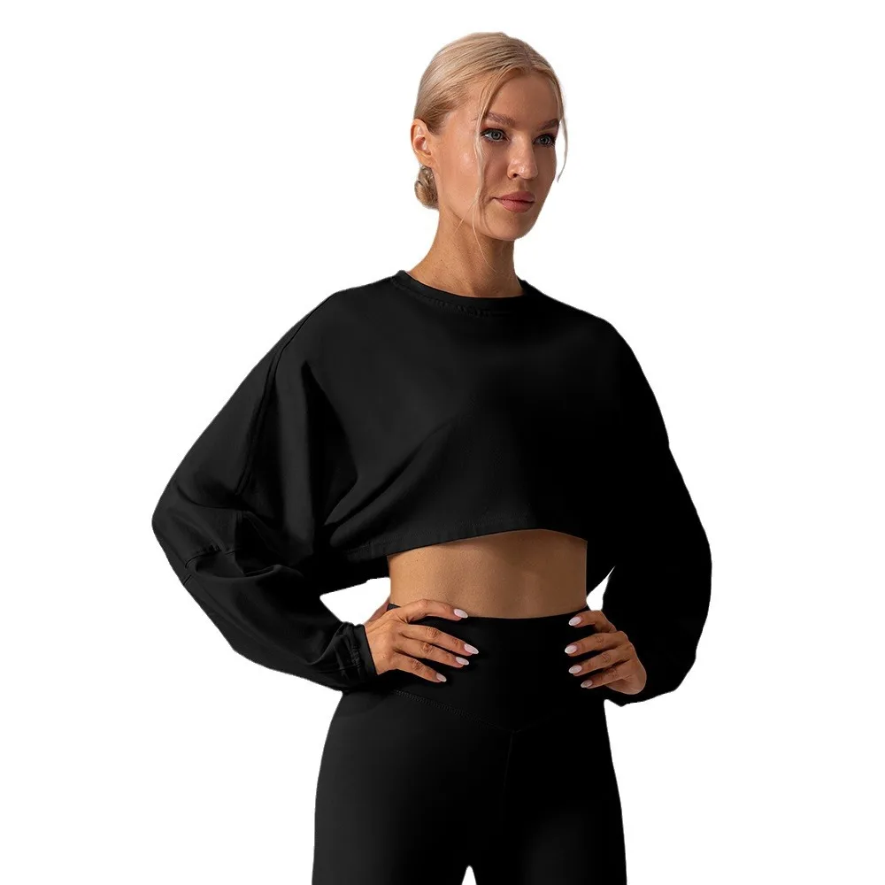 HSOUL YOGA New Comfortable Training Sweater for Outdoor,Yoga,Exercise with Loose Long Sleeves and Quick-Drying Breathable Fabric