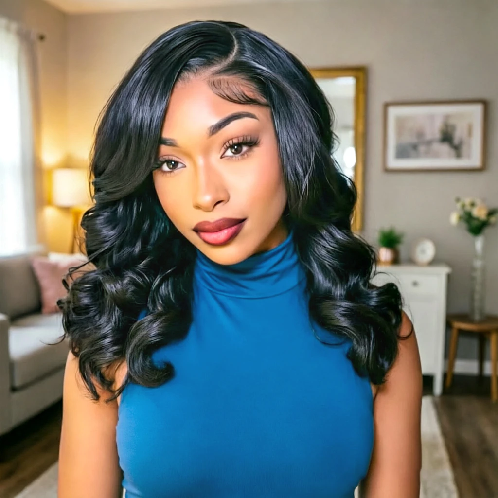 13x4 Lace Frontal Body Wave Human Hair Wig,Pre‑Plucked Human Hair Wig ForWomen Daily & Party Use