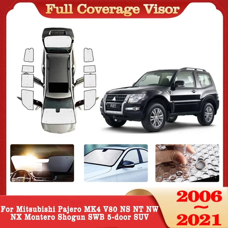 

Full Cover Sunshade For Mitsubishi Pajero MK4 V80 NS NT NW NX Montero Shogun SWB 5-door SUV 2006~2021 Window Coverage Accessorie