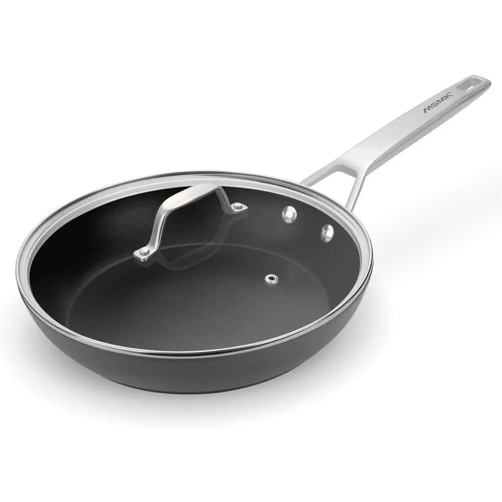 

10 Inch rying Pan Nonstick with Lid, Induction ry Pan with Lid, Titanium and Diamond Non Stick Coating rom USA, or Induction, Ce