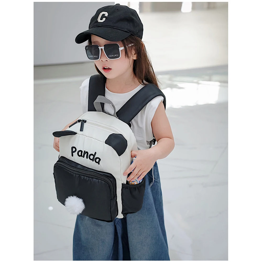 Personalized Kindergarten Children's Backpack, Customized Simple Cartoon Panda Backpack, Boys And Girls Mini Snack Gift Pack