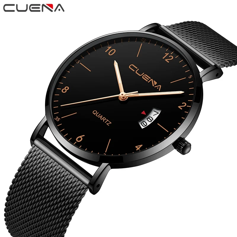 Fashion Mens Watches Top Brand Luxury Steel Quartz Watch for Men Simple Dress Ultra Thin Male Wristwatch Clock Gift Reloj Hombre