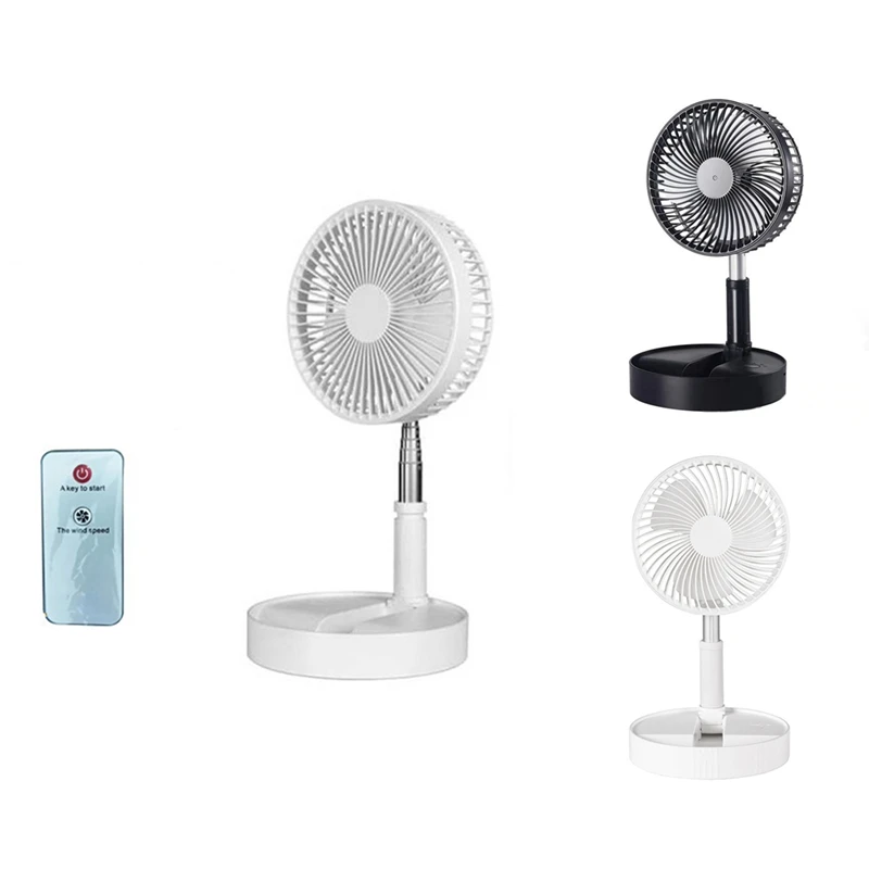 Recarregável mini ventilador telescópico dobrável, baixo ruído, refrigeração elétrica, portátil, 7200mAh, ao ar livre, casa