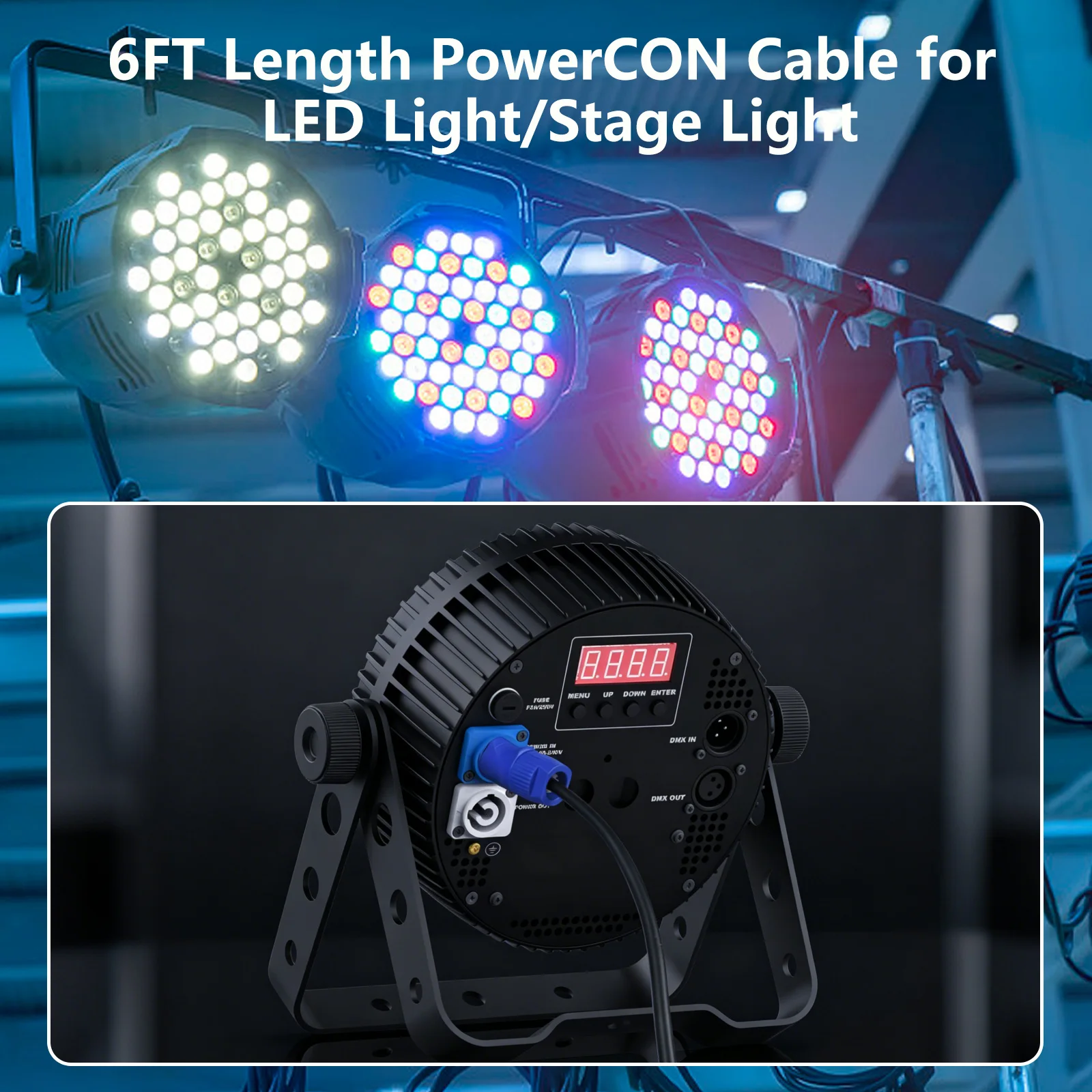 2M Powercon Power Cable Input to Output AC 3 Pin 12AWG Power Extension Cable For Stage Light Power LED Beam Moving Head Light