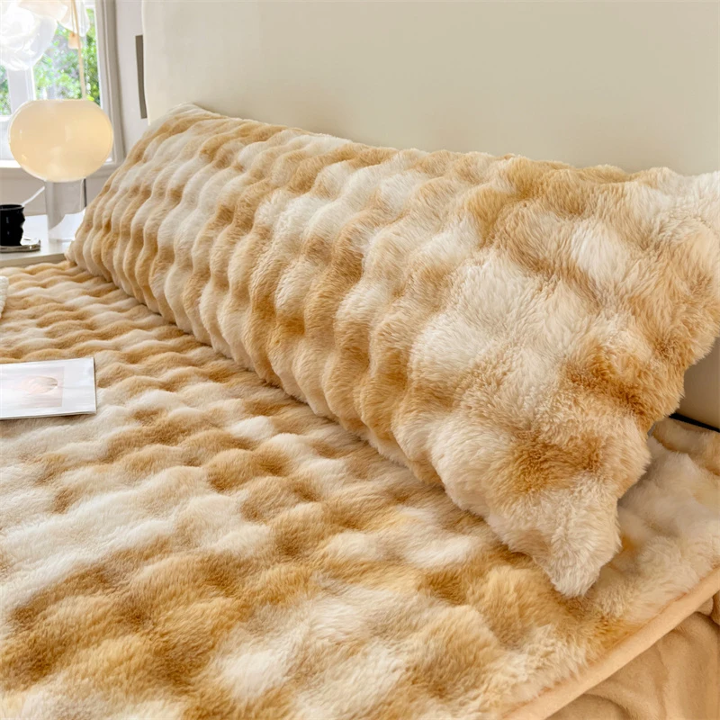 Long Rabbit Fur Pillowcase Double Set Couple Winter Whole Core Inner Case  Meter 5 Adult Polyester Fiber 100% Quality Bedding