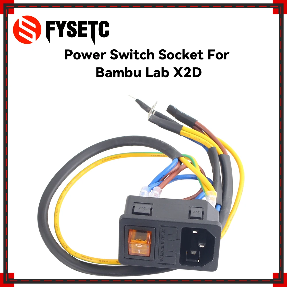 Power Switch Socket For Bambu Lab X2D  High Quality Power Switch Socket For Bambu Lab X2D 3D Printer Accessories
