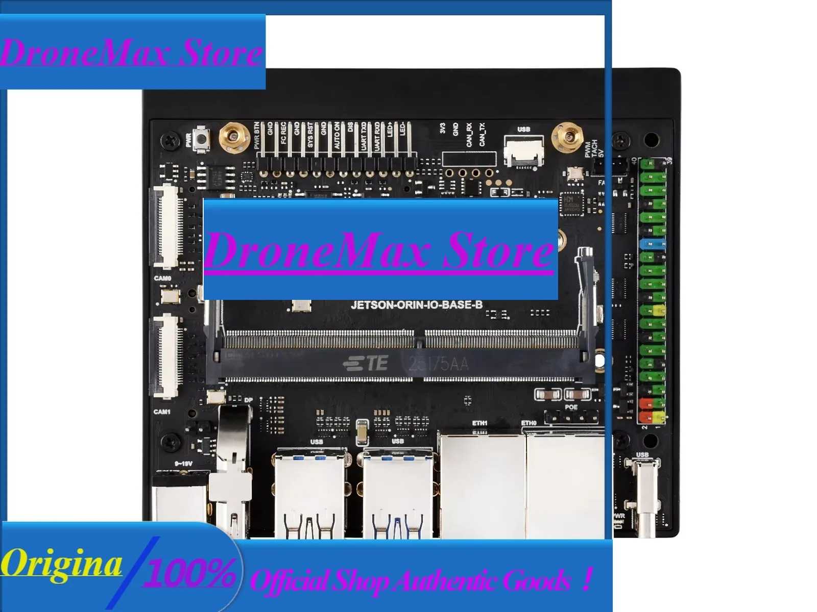 DroMaJetson Orin Nano/NX IO Base B Carrier Board With Dual LAN, Dual CSI, 7x USB, M.2 SSD & WiFi Support For AI Edge Computing