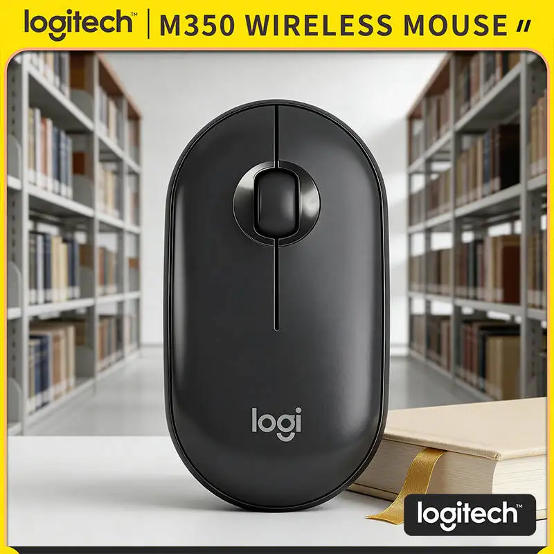 Logitech M350 Portable Office Mouse - Ultra-Thin, Quiet Scroll, Bluetooth & USB, 10m Range, Compatible with Multiple Systems