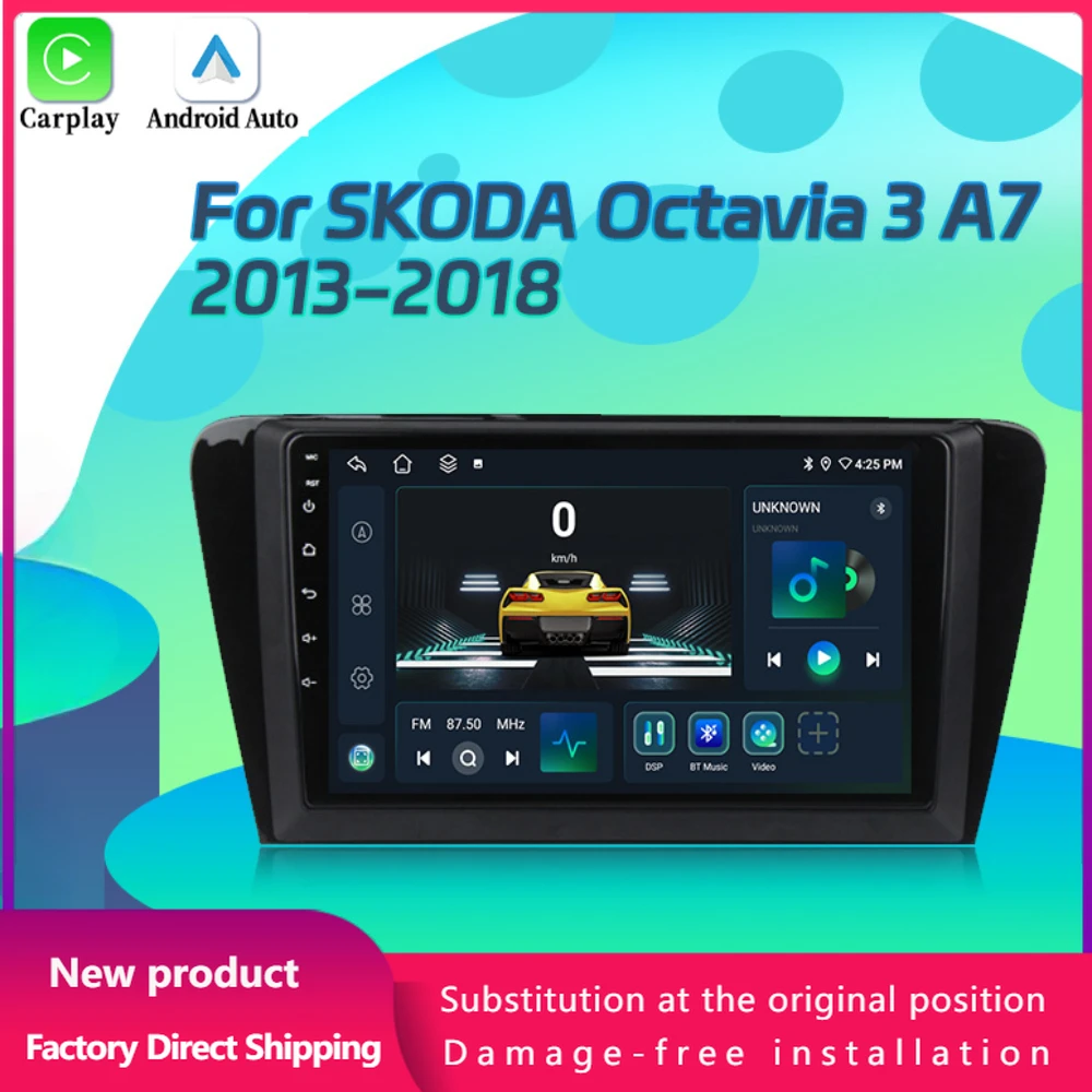 

NEW For SKODA Octavia 3 A7 2013-2018 Car Radio Multimedia Automotiva Video Player Navigation 4G GPS CarPlay Touch Screen