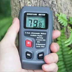 BSIDE Digital Wood Moisture Meter Professional Timber Damp Tester Handheld Hygrometer Lumber Detector EMT01 with HD LCD Display