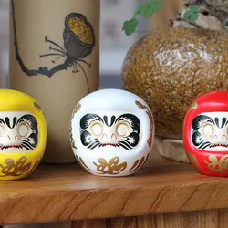 4 Inch Japanese Ceramic Daruma Doll Lucky Cat Fortune Ornament Money Box Office