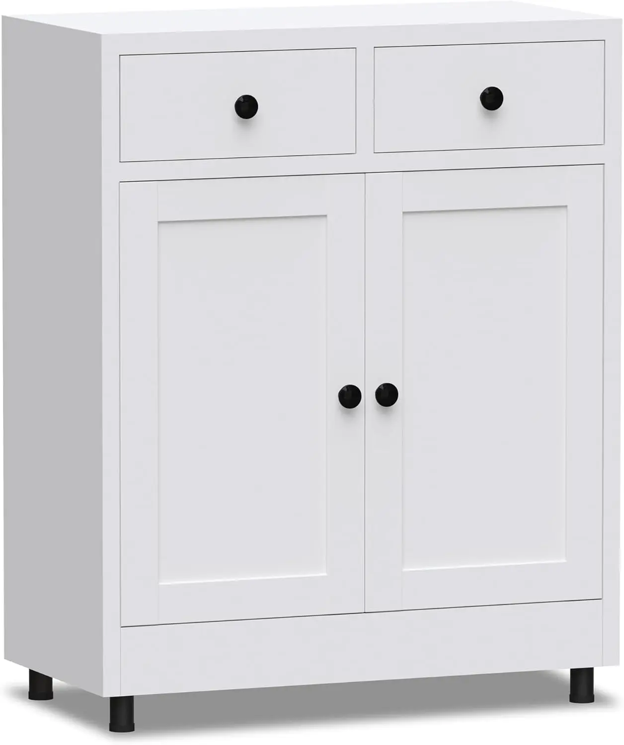 

Metal Storage Cabinet with 2 Drawers and Adjustable Shelf for Home Office Hallway Entryway Living Room