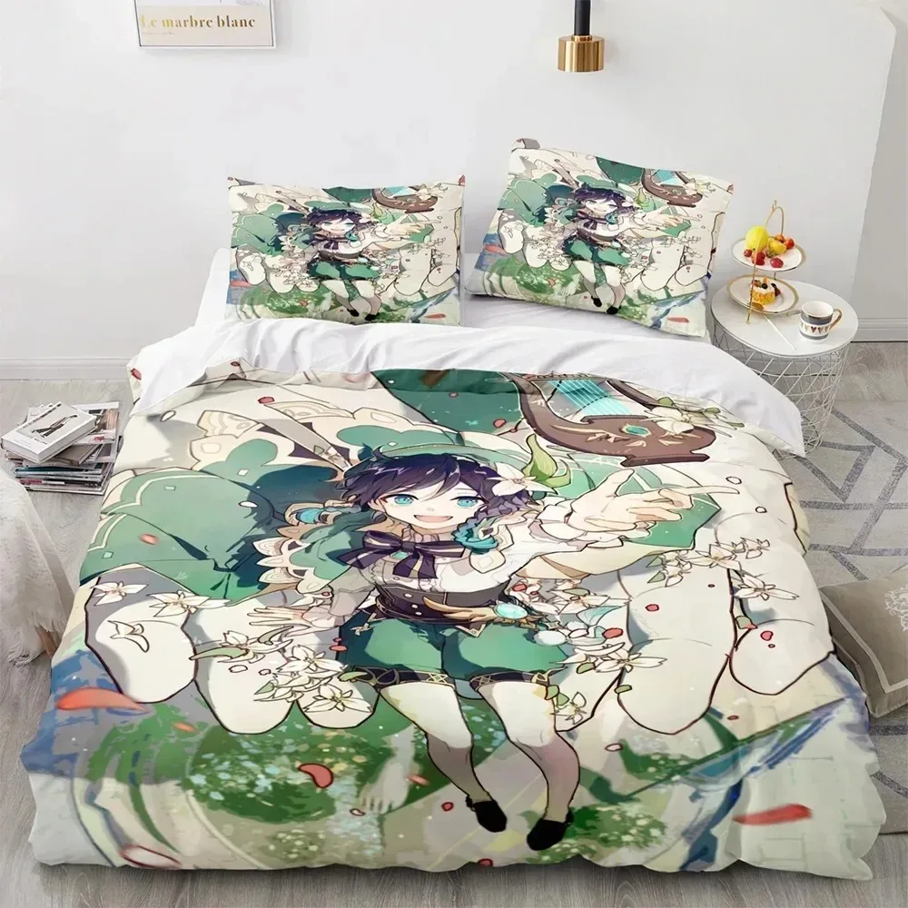 

Game Genshin Impact Comforter Bedding Sets Quilt Bed Cover Duvet Cover Pillow Case Sets Kids Adult Size