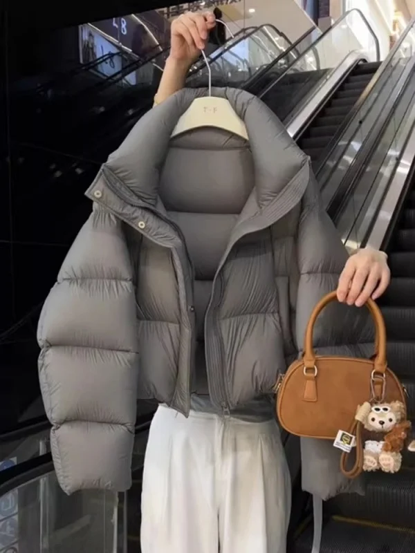 

Unique ort ey Cotton Jaet for Women Thi Bread Sle Autumn Winter Faionable Outerwear Loose Fit Korean Sle