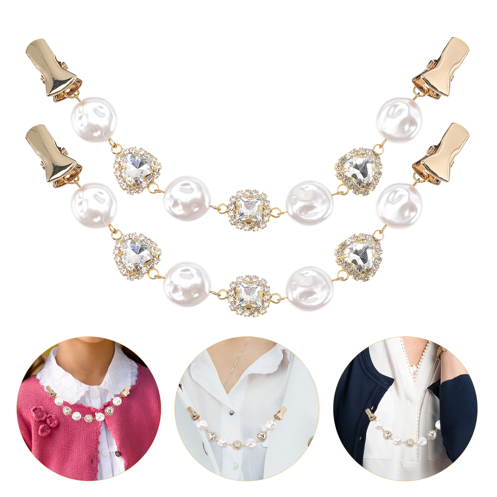 

2Pcs Shawl Clips Lightweight Brooch Pins Shiny Decorations Lasting Luster Perfect Parties Proms Ceremonies Daily Sweater