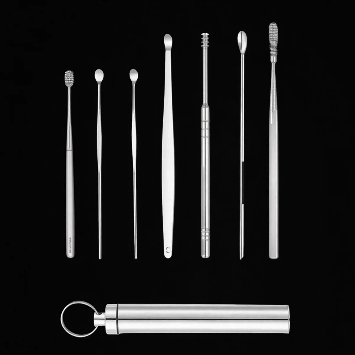 6/7Pcs Edelstahl Ohr Wachs Entferner Werkzeug Ohr Pick Reiniger Löffel Ohr Pflege Kit Ohrenschmalz Kürette Hygiene set Körperpflege