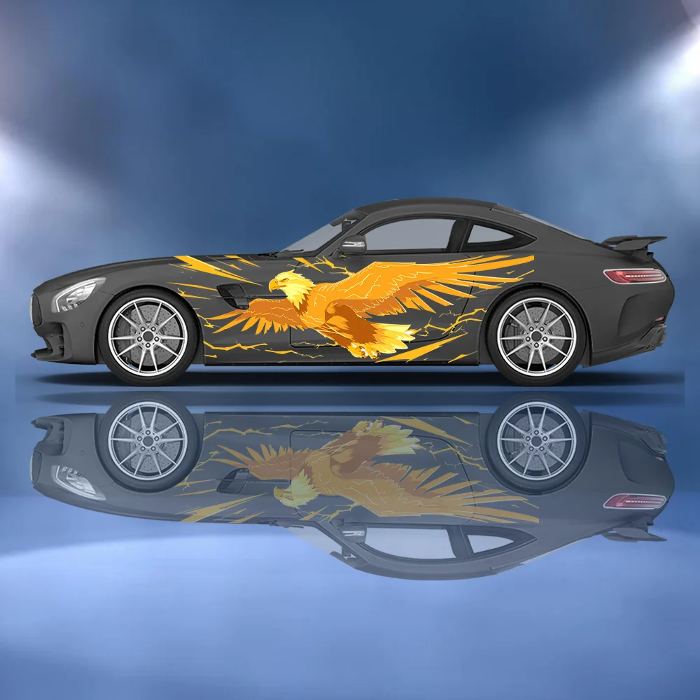 

Golden Eagle Soars Car Vinyl Wraps Decal Self-adhesive PVC Anti Scratch Sticker Suitable for Trucks SUV Decor Auto Accessories