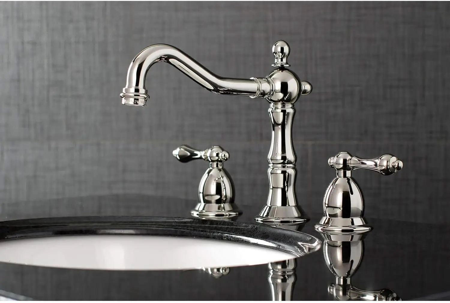 Heritage Widespread Bathroom Faucet, Polished Nickel, 7.56 x 7.44 x 2.44